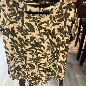 Maurices Green Leaf Print Blouse